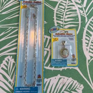 WEBKINZ Plumpy Cameo Hippo CHARM With Webkinz Necklace Set - NEW W/ SEALED CODE